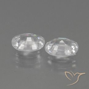 Zircon Gemstones in 7 x 5 mm (calibrated) Size for Sale, Zircon Stones in White Color