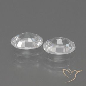Zircon Gemstones in 7 x 5 mm (calibrated) Size for Sale, Zircon Stones in White Color