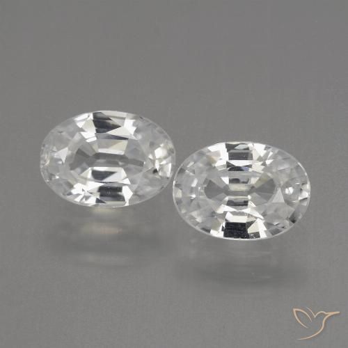 2.44ctw Natural White Zircon, Oval, VVS