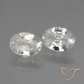 2.44 ctw White Zircon Stones, Natural Zircon in Oval Facet Shape for Sale