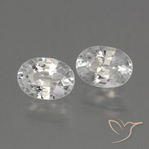 2.48 ctw White Zircon Stones, Natural Zircon in Oval Facet Shape for Sale