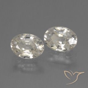 2.62 ctw White Zircon Stones, Natural Zircon in Oval Facet Shape for Sale