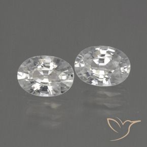 2.50 ctw White Zircon Stones, Natural Zircon in Oval Facet Shape for Sale