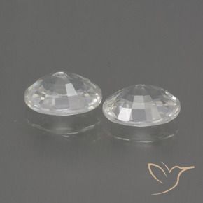 Zircon Gemstones in 7 x 5 mm (calibrated) Size for Sale, Zircon Stones in White Color