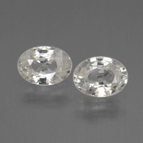 Warm White Zircon Gem - 1.1ct Oval Facet (ID: 440185)