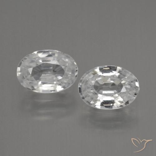 2.36ctw Natural White Zircon, Oval, VVS