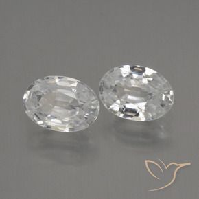 2.36 ctw White Zircon Stones, Natural Zircon in Oval Facet Shape for Sale