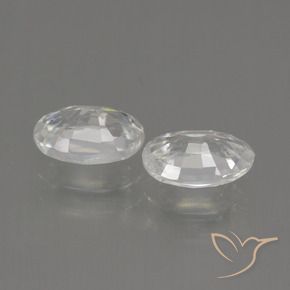 Zircon Gemstones in 7 x 5 mm (calibrated) Size for Sale, Zircon Stones in White Color