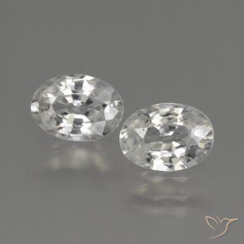 2.18 ct White Zircon, 6.9 x 5 mm Oval Cut From Cambodia, Photo A