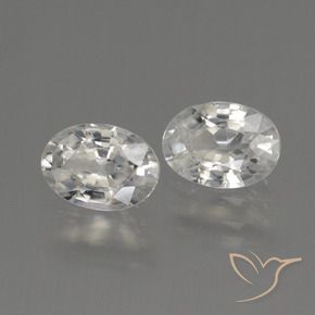 2.18 ctw White Zircon Stones, Natural Zircon in Oval Facet Shape for Sale
