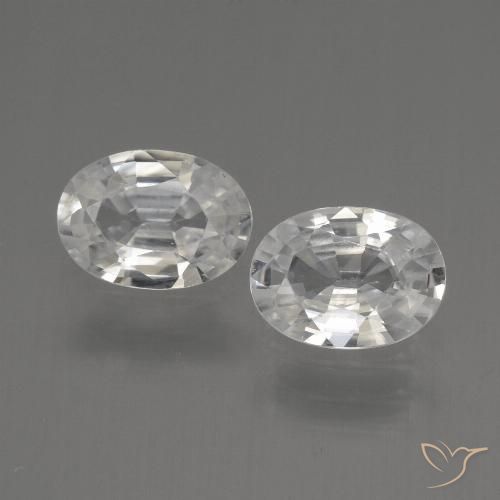 2.09ctw Natural White Zircon, Oval, VVS-VS