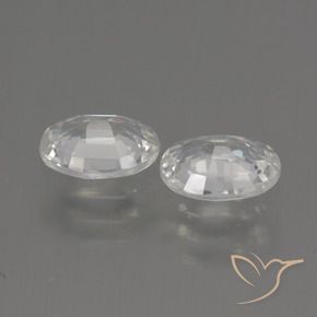 Zircon Gemstones in 7 x 5 mm (calibrated) Size for Sale, Zircon Stones in White Color