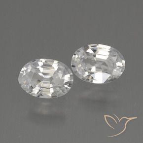 2.09 ctw White Zircon Stones, Natural Zircon in Oval Facet Shape for Sale
