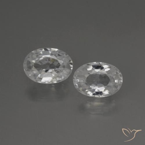 2,3 ct weißer Zirkon, 7 x 5 mm Ovalschliff aus Kambodscha, Photo A