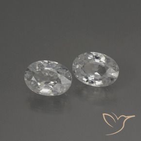 2.30 ctw White Zircon Stones, Natural Zircon in Oval Facet Shape for Sale