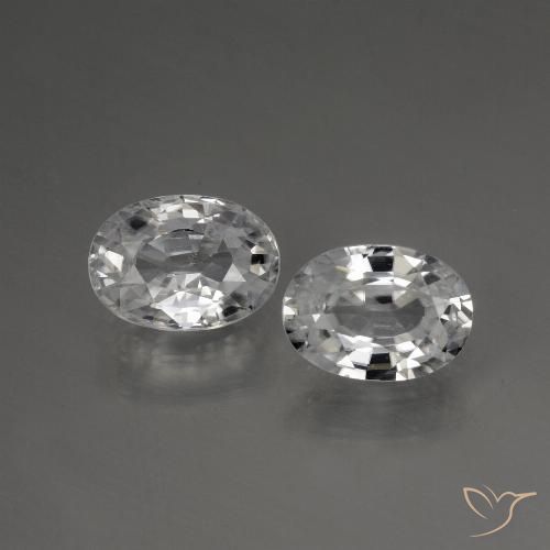 2.56ctw Natural White Zircon, Oval, VVS-VS