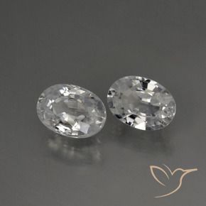 2.56 ctw White Zircon Stones, Natural Zircon in Oval Facet Shape for Sale