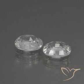 Zircon Gemstones in 7 x 5 mm (calibrated) Size for Sale, Zircon Stones in White Color