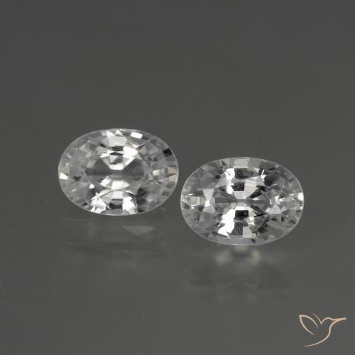 2.47 ct White Zircon, 7.1 x 5.1 mm Oval Cut From Cambodia, Photo A