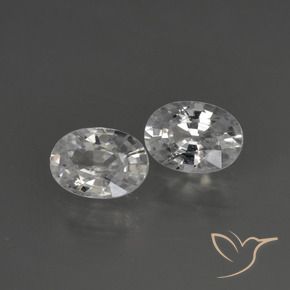 2.47 ctw White Zircon Stones, Natural Zircon in Oval Facet Shape for Sale