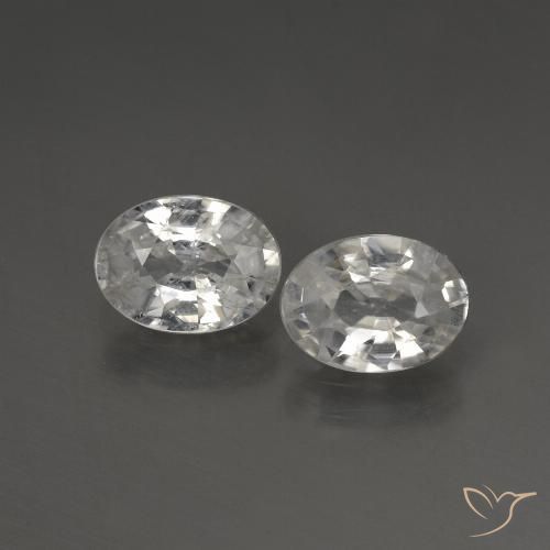 2.14 ct White Zircon, 7 x 5.1 mm Oval Cut From Cambodia, Photo A