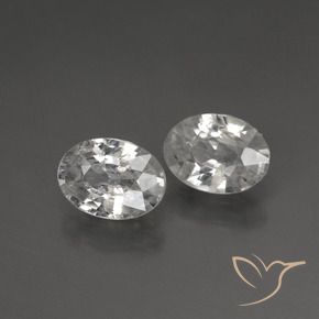 2.14 ctw White Zircon Stones, Natural Zircon in Oval Facet Shape for Sale