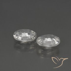 Zircon Gemstones in 7 x 5 mm (calibrated) Size for Sale, Zircon Stones in Clear White Color