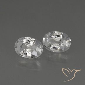 2.51 ctw White Zircon Stones, Natural Zircon in Oval Facet Shape for Sale