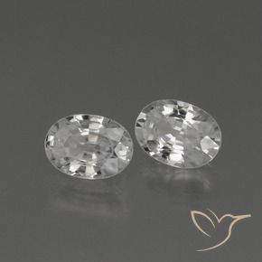 2.44 ctw White Zircon Stones, Natural Zircon in Oval Facet Shape for Sale