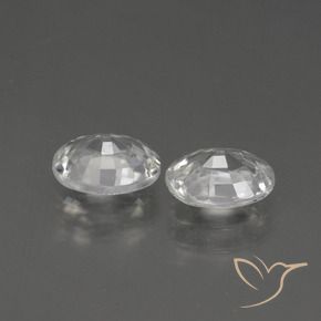 Zircon Gemstones in 7 x 5 mm (calibrated) Size for Sale, Zircon Stones in Clear White Color
