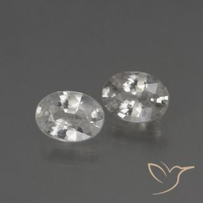 2.41 ctw White Zircon Stones, Natural Zircon in Oval Facet Shape for Sale