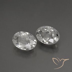 2.23 ctw White Zircon Stones, Natural Zircon in Oval Facet Shape for Sale