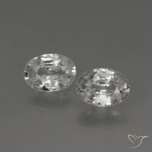 2.13 ct White Zircon, 7.1 x 5.1 mm Oval Cut From Cambodia, Photo A