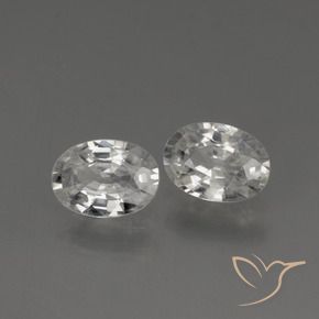 2.13 ctw White Zircon Stones, Natural Zircon in Oval Facet Shape for Sale