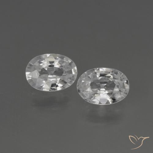 2.08 ct White Zircon, 7 x 5 mm Oval Cut From Cambodia, Photo A
