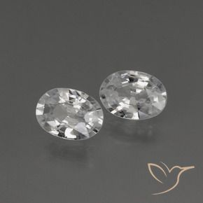 2.08 ctw White Zircon Stones, Natural Zircon in Oval Facet Shape for Sale
