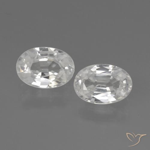 2.33ctw Natural White Zircon, Oval, VVS-VS