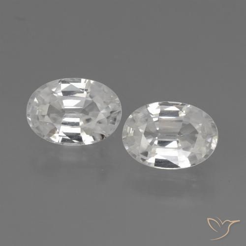 2.41 ct White Zircon, 7.1 x 5.1 mm Oval Cut From Cambodia, Photo A