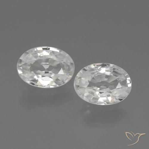 2.25ctw Natural White Zircon, Oval, VVS