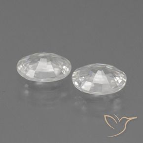 Zircon Gemstones in 7 x 5 mm (calibrated) Size for Sale, Zircon Stones in White Color