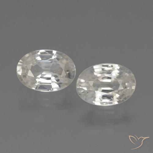 2.40ctw Natural Warm White Zircon, Oval, VS