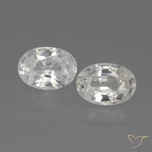 2.5 ct White Zircon, 7.1 x 5 mm Oval Cut From Cambodia, Photo A