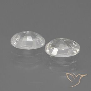 Zircon Gemstones in 7 x 5 mm (calibrated) Size for Sale, Zircon Stones in White Color