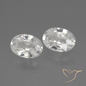 2.21 ctw White Zircon Stones, Natural Zircon in Oval Facet Shape for Sale