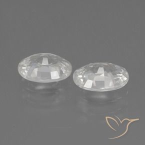 Zircon Gemstones in 7 x 5 mm (calibrated) Size for Sale, Zircon Stones in White Color