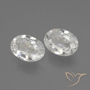 2.17 ctw White Zircon Stones, Natural Zircon in Oval Facet Shape for Sale