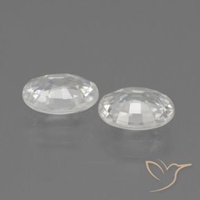 Zircon Gemstones in 7 x 5 mm (calibrated) Size for Sale, Zircon Stones in White Color