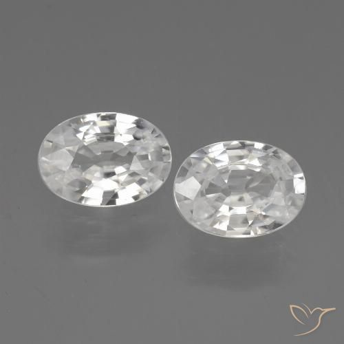 2.17ctw Natural White Zircon, Oval, VVS-VS