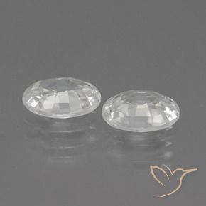 Zircon Gemstones in 7 x 5 mm (calibrated) Size for Sale, Zircon Stones in White Color
