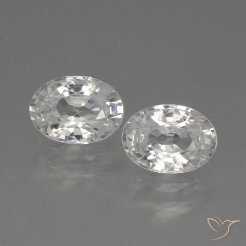 2.47 ct White Zircon, 7 x 5.1 mm Oval Cut From Cambodia, Photo A